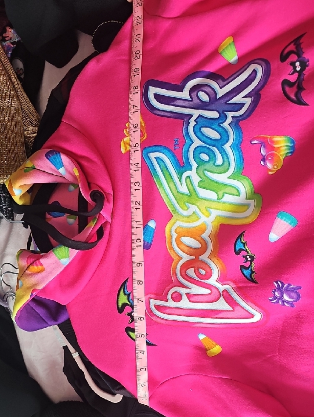 Lisa Frank Pink to Purple Halloween Pullover Hoodie - Picture 6 of 8